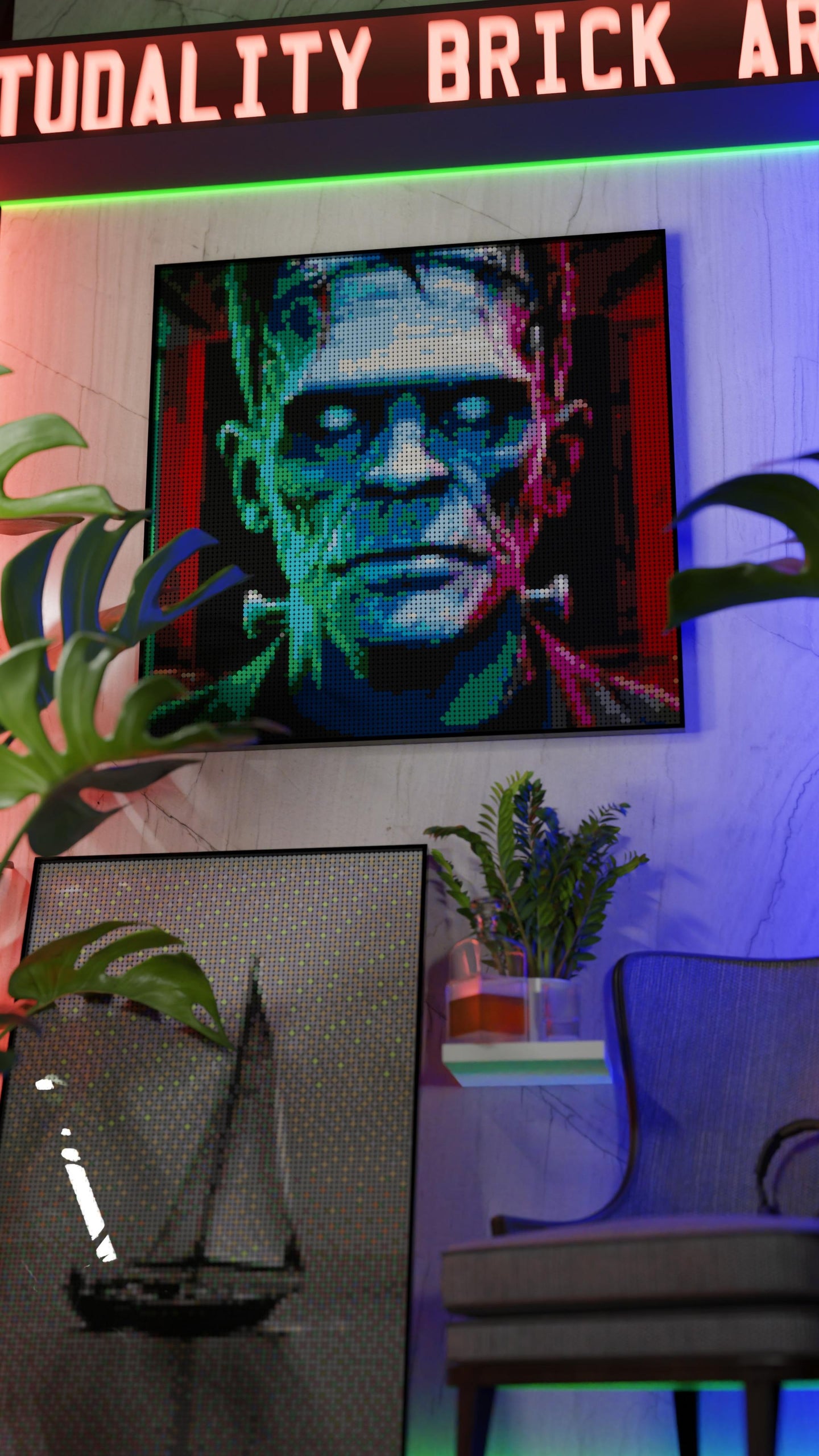 The Creation LEGO® Style mosaic pixel art design for display